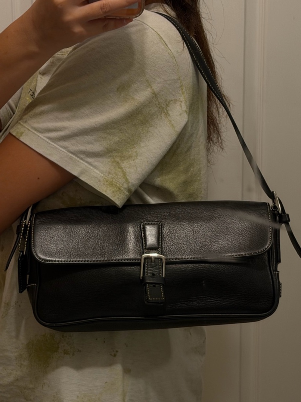 Coach Y2K Hampton East West Black Leather Shoulder Bag - Picture 12 of 13